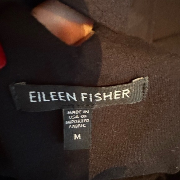 Eileen Fisher Cut Out Midi Dress Medium Black Neutral Capsule Staple Stretch - Picture 4 of 7